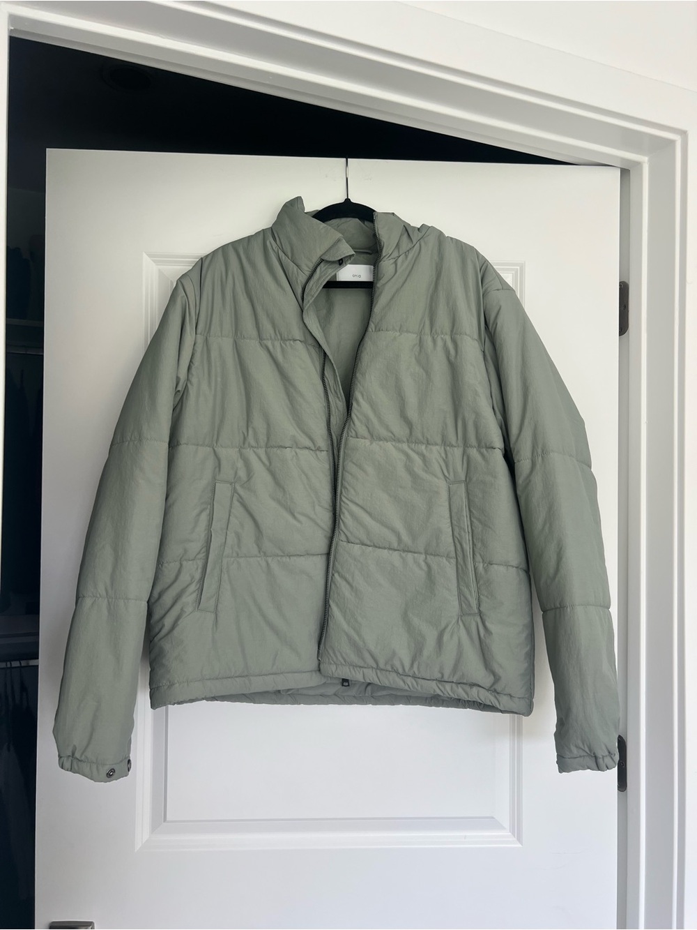 Onia Sage Green Quilted Puffer Jacket - Size L